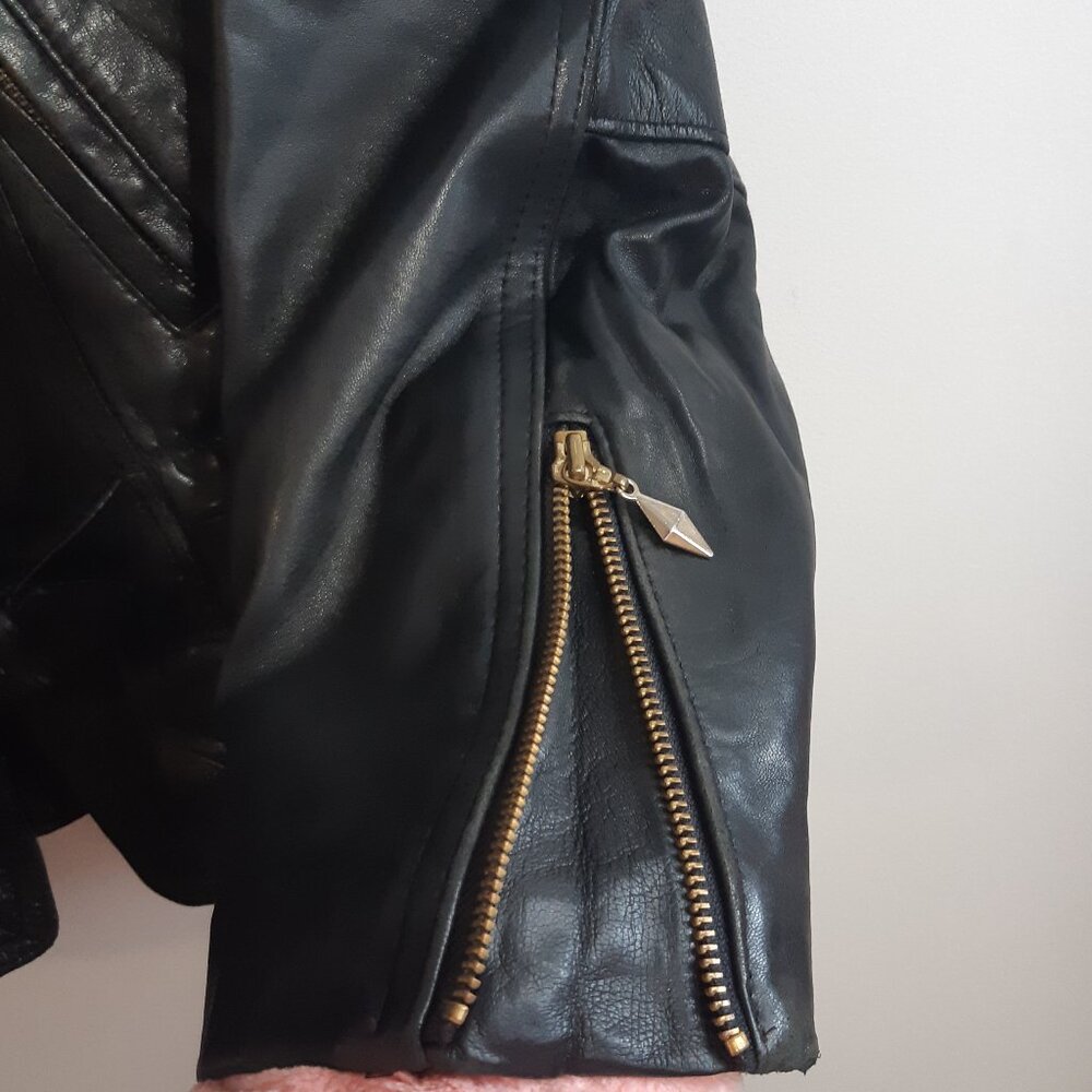 Jacket Leather Genuine Made In Canada Sélection Mono-Pol Small Women Vintage Y2K - Picture 11 of 16